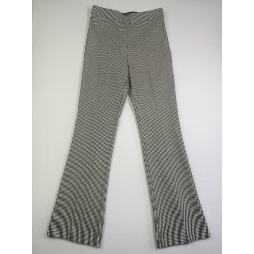 NWT Ann Taylor High Rise Houndstooth Trouser Pants Size 4 Black White Flare Leg